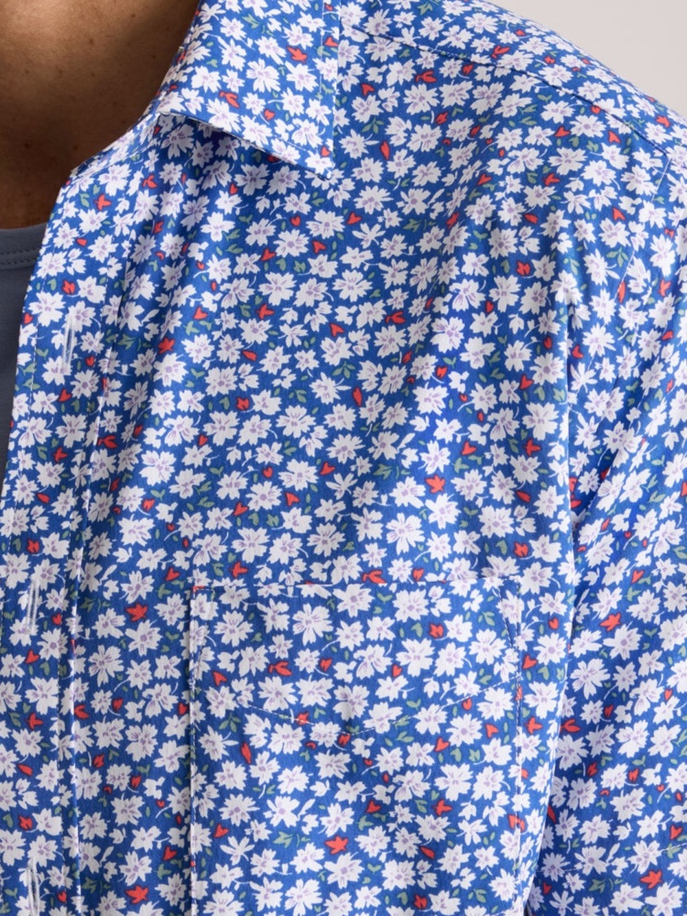 UNTUCKit Performance Short-Sleeve Kincaid Shirt | XLarge | Blue Floral Print - Picture 4 of 12